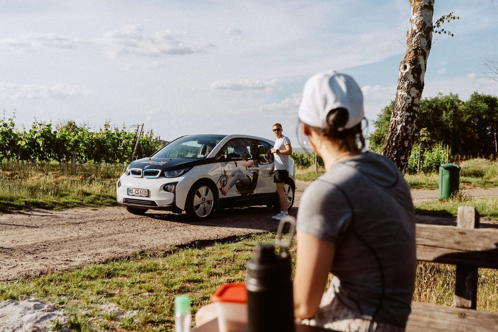Pause beim Corporate Shooting für Stadtmobil Rhein Neckar