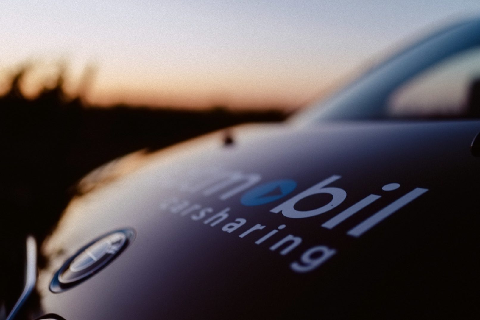 Corporate Fotografie in Mannheim Für Stadtmobil Rhein Neckar, Auto im Sonnenuntergang